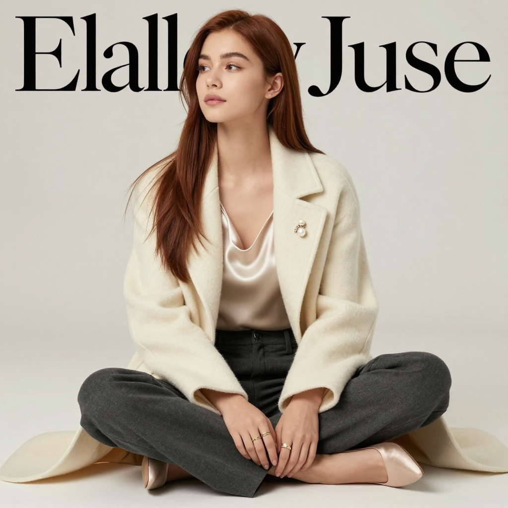 Elara Jun 차콜 팬츠가 만드는 길고 단단한 비율