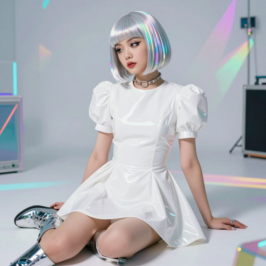 Lyra Sol 빛을 반사하는 크롬 부츠