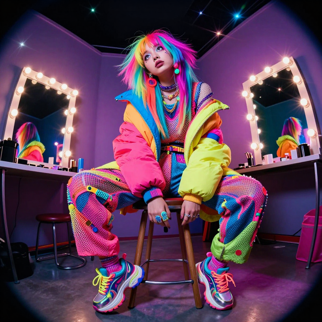 Pip Sterling 거대한 퍼프 재킷의 부피감.